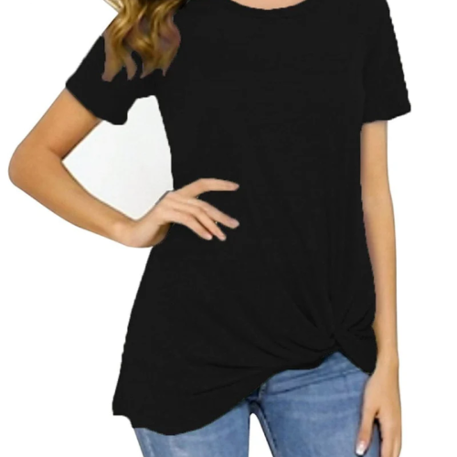 New T-Shirt Hip Length Irregular Hem Ideal For Lounging #1